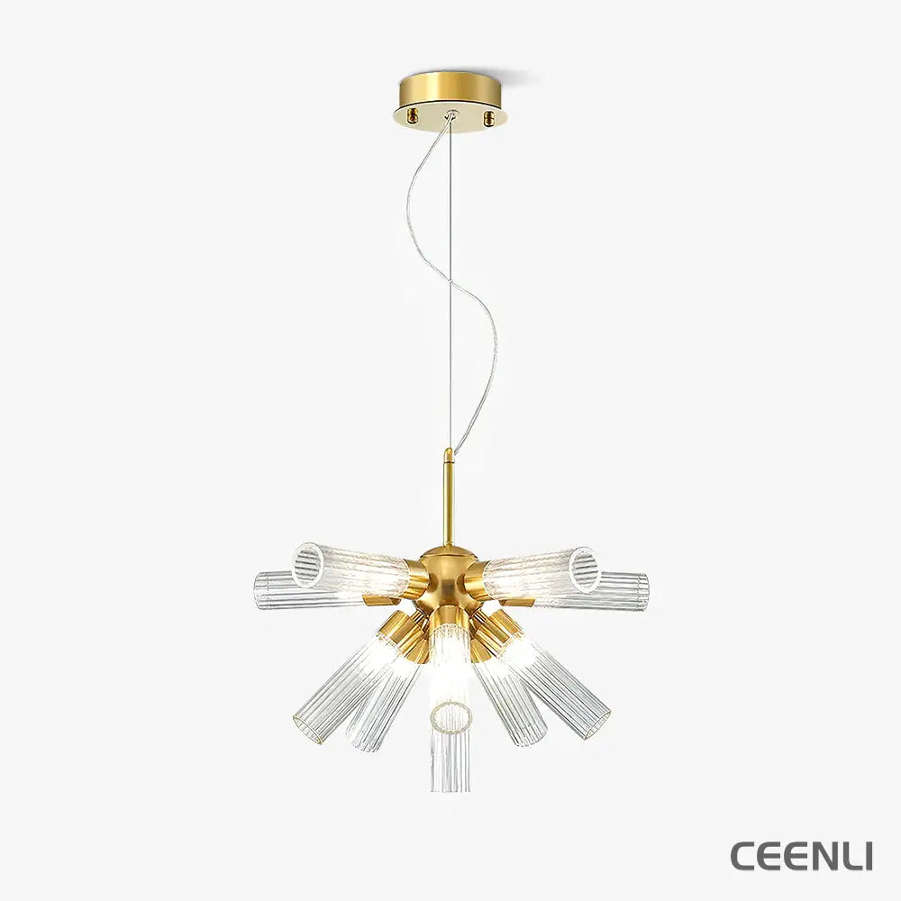 Ringold Sputnik Chandelier ∅ 19.7″ x H 11.8″ / Dia 50cm x H 30cm / Gold + White Chandelier