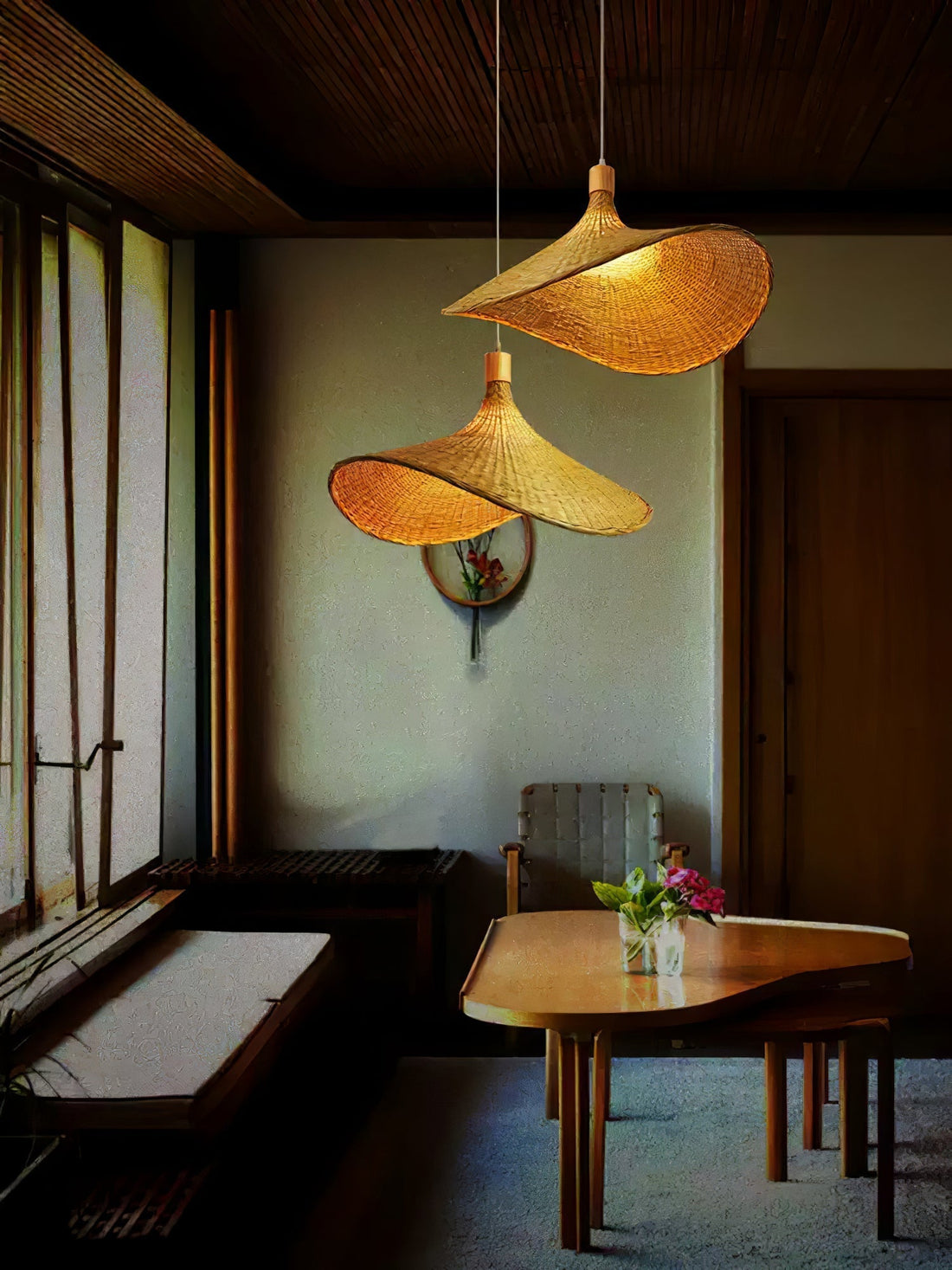 Elevate Your Space with the Enchanting Rattan Hat Pendant Light