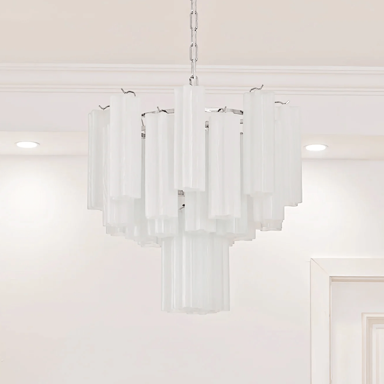 Frosted Glass Tubes Chandelier