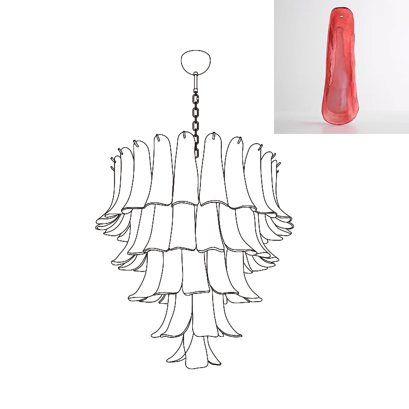Murano Glass Petals Chandelier