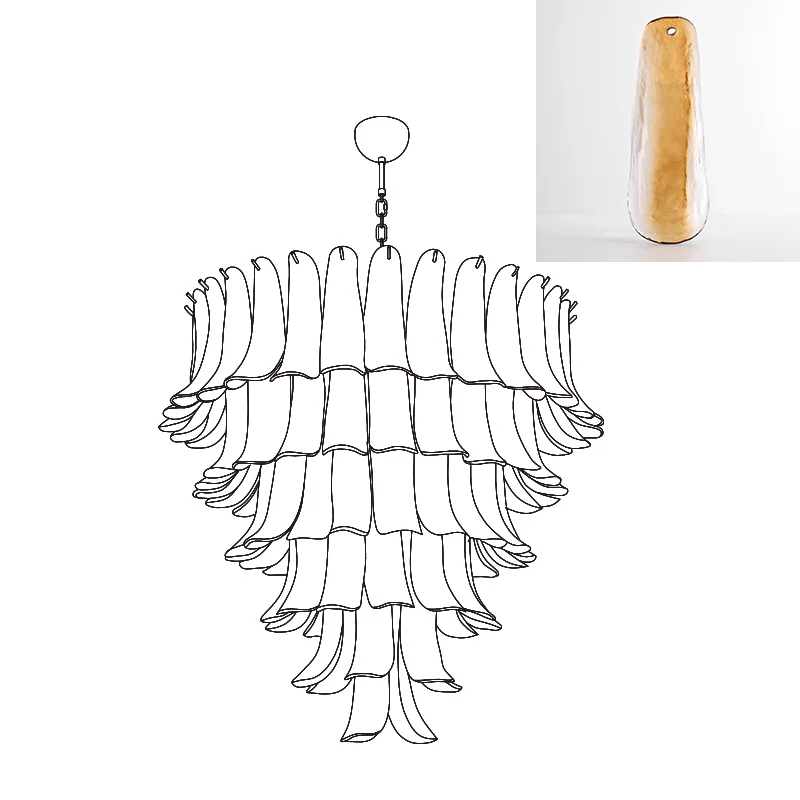 Murano Glass Petals Chandelier