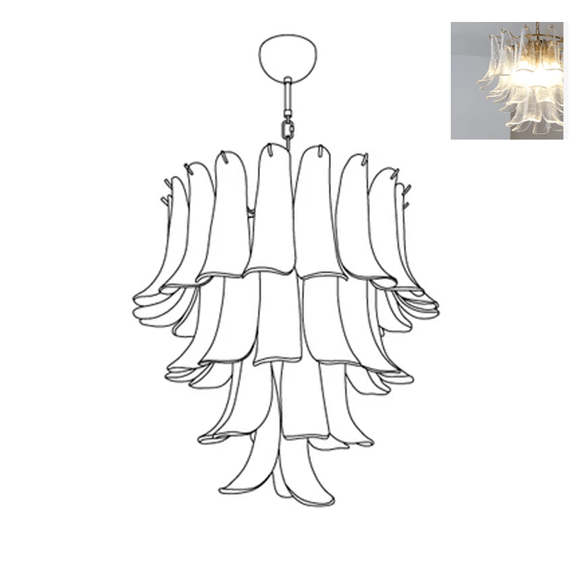 Murano Glass Petals Chandelier