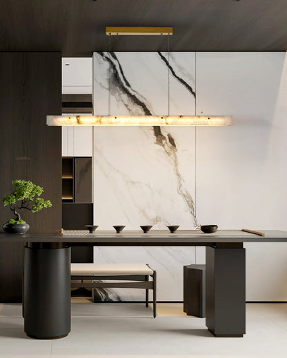Linear Alabaster Chandelier