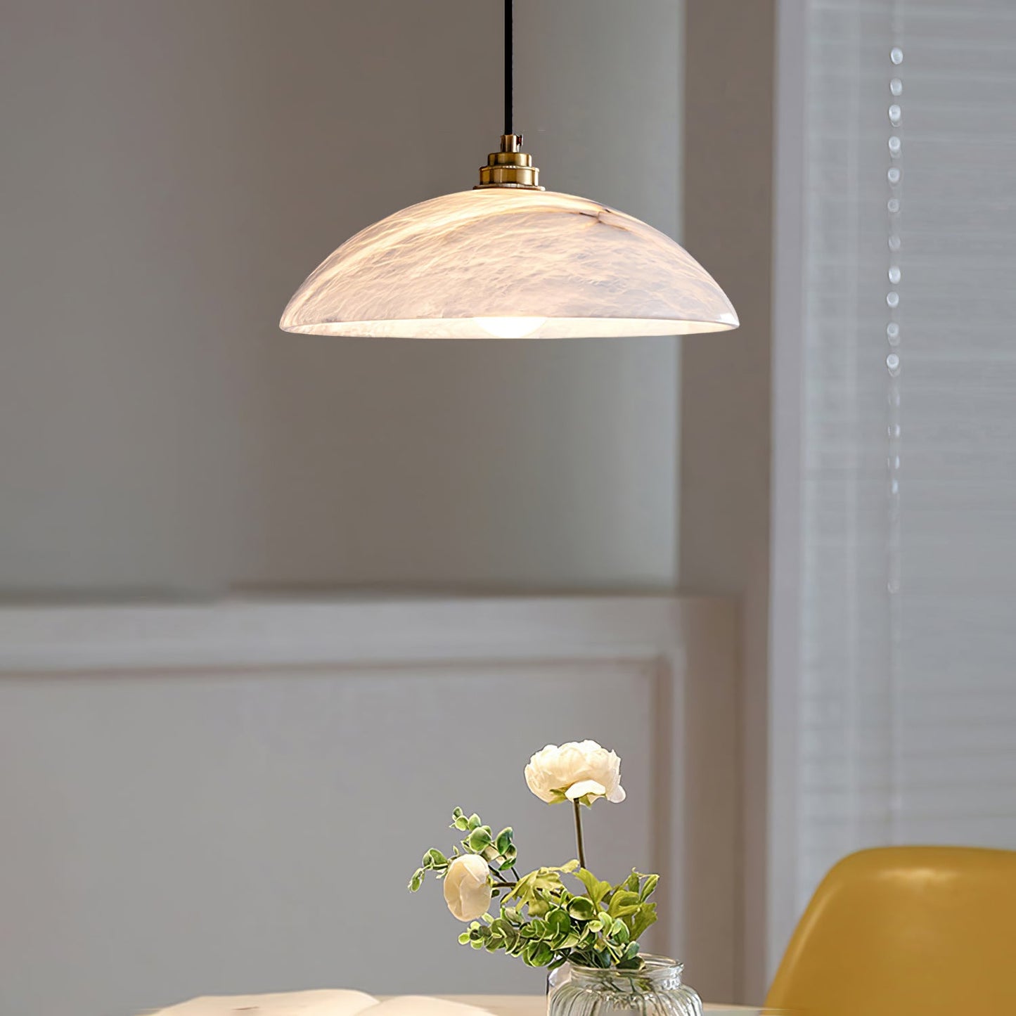 Alabaster Dome Pendant Lamp