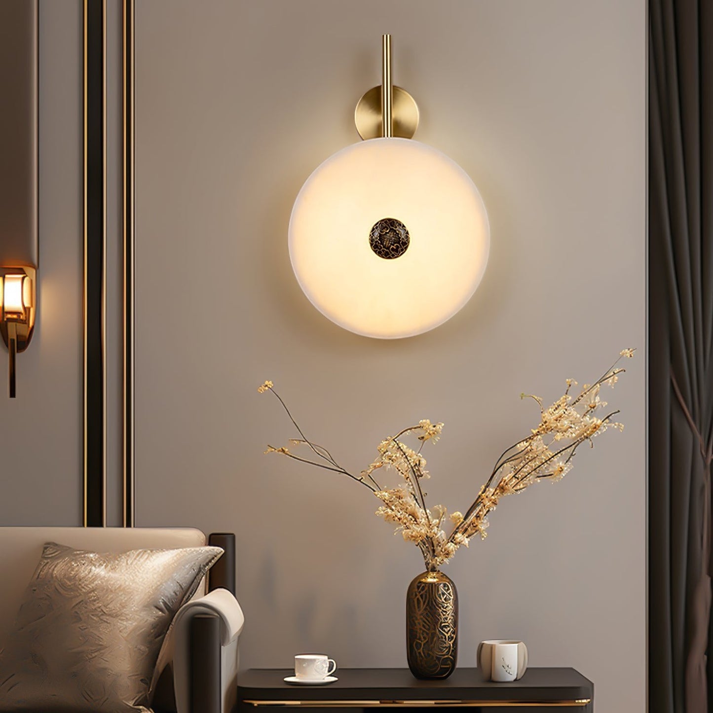 Alabaster Eclipse Wall Light