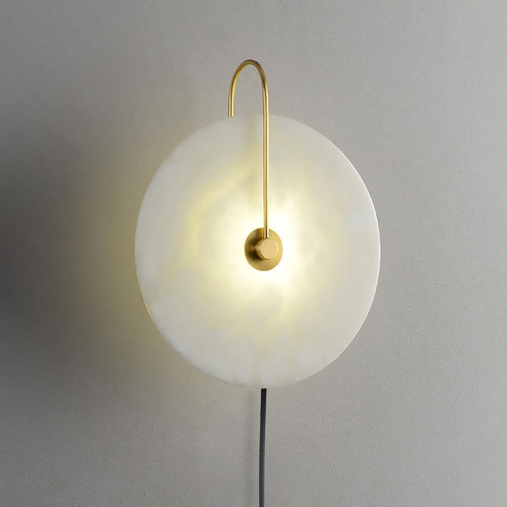 Alabaster LED-Plug-In-Wandleuchte