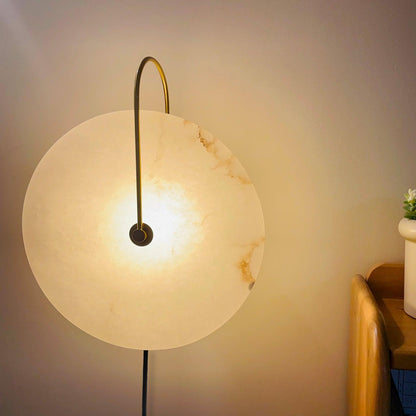 Alabaster LED-Plug-In-Wandleuchte