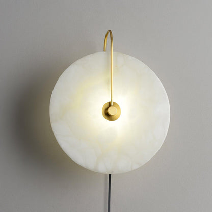 Alabaster LED-Plug-In-Wandleuchte