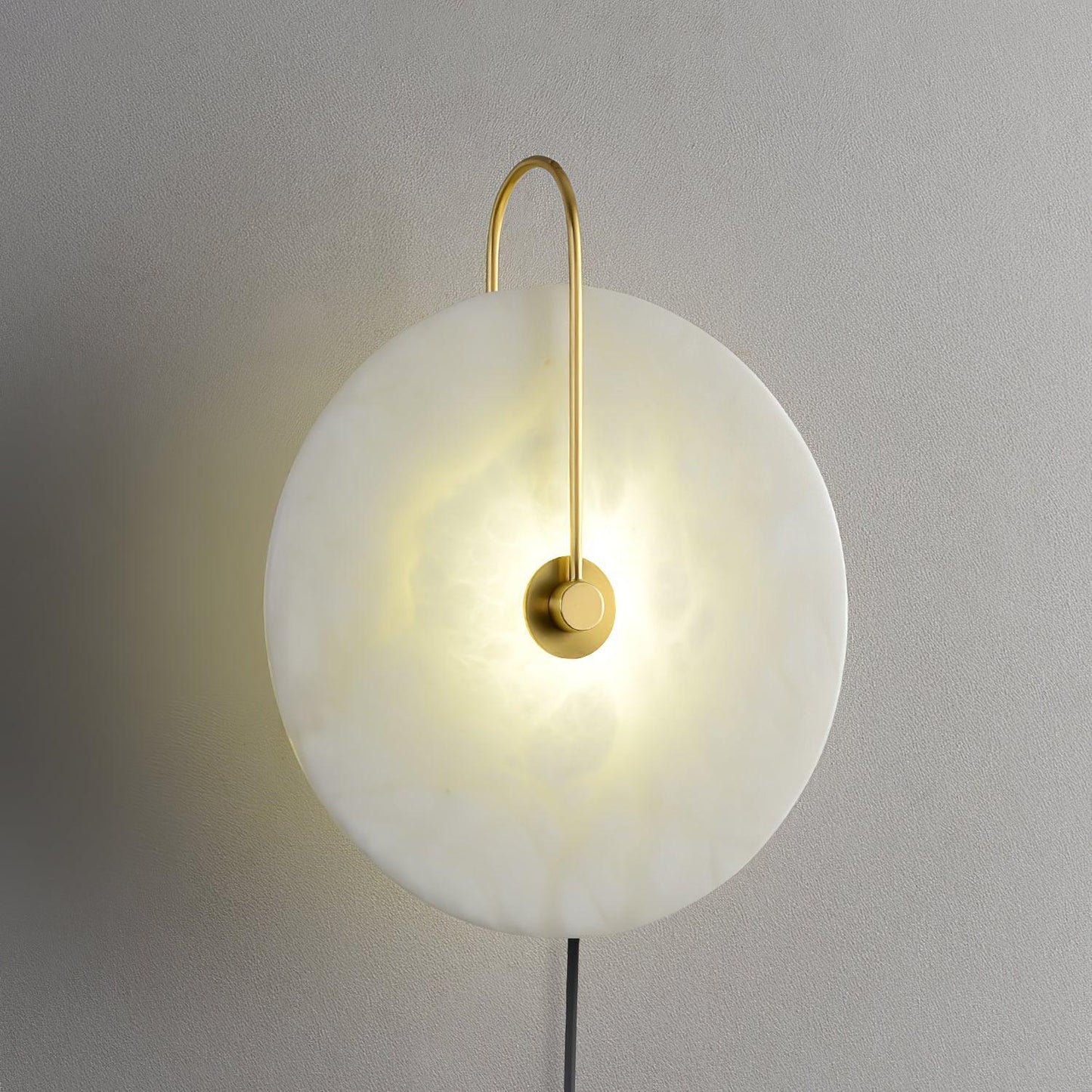 Alabaster LED-Plug-In-Wandleuchte