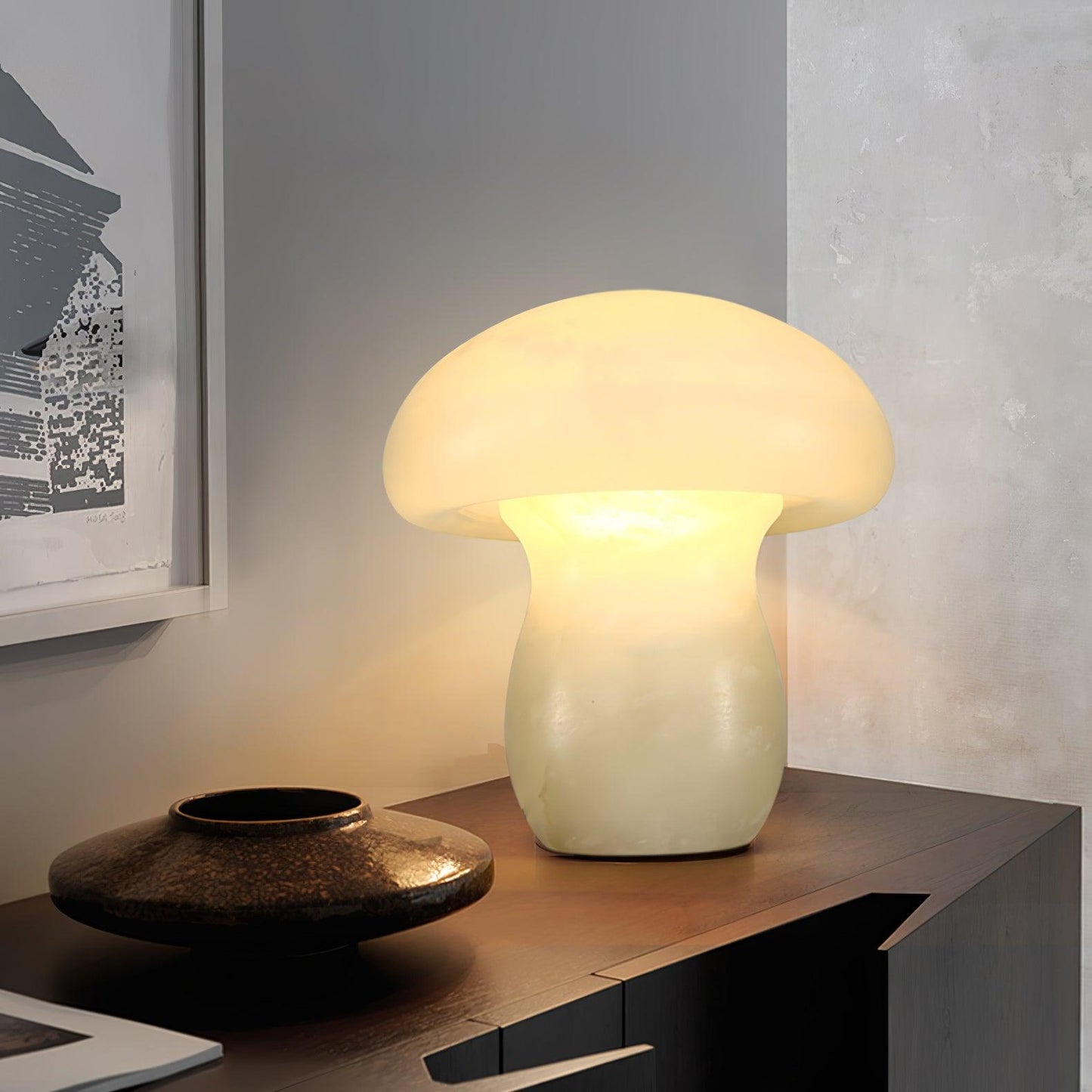 Alabaster Mushroom Table Lamp