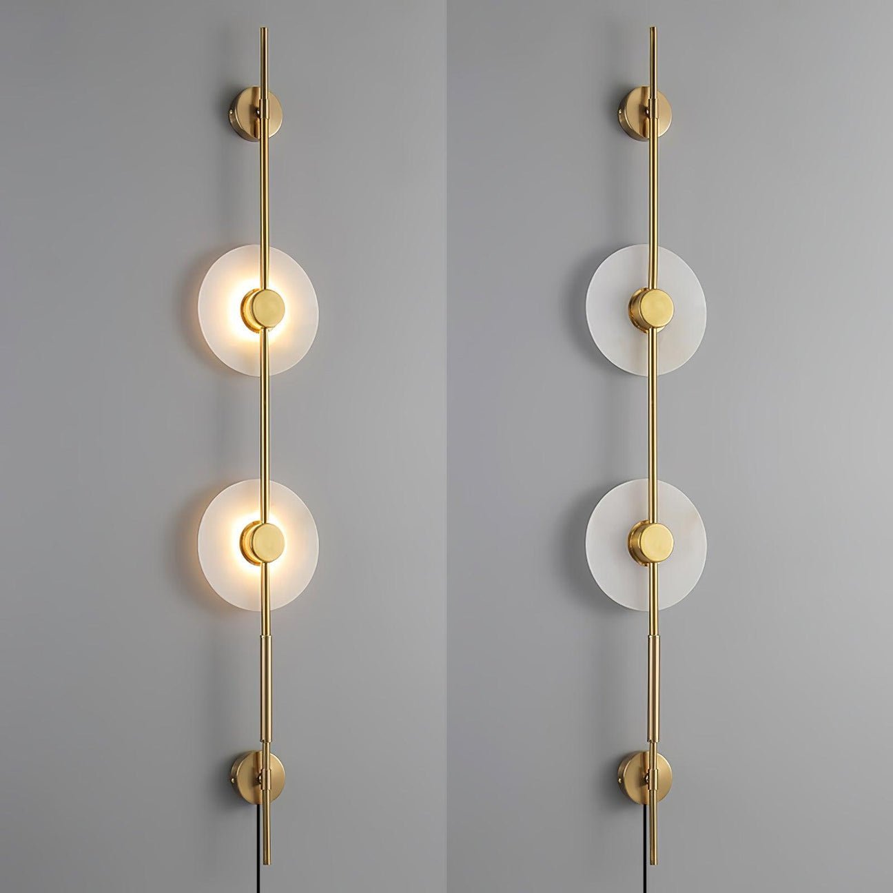 Alabaster Vertical Plug-in Wall Sconce