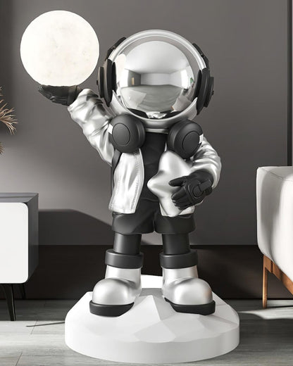 أبولو رائد الفضاء مصباح أرضي مدمج بالبطارية