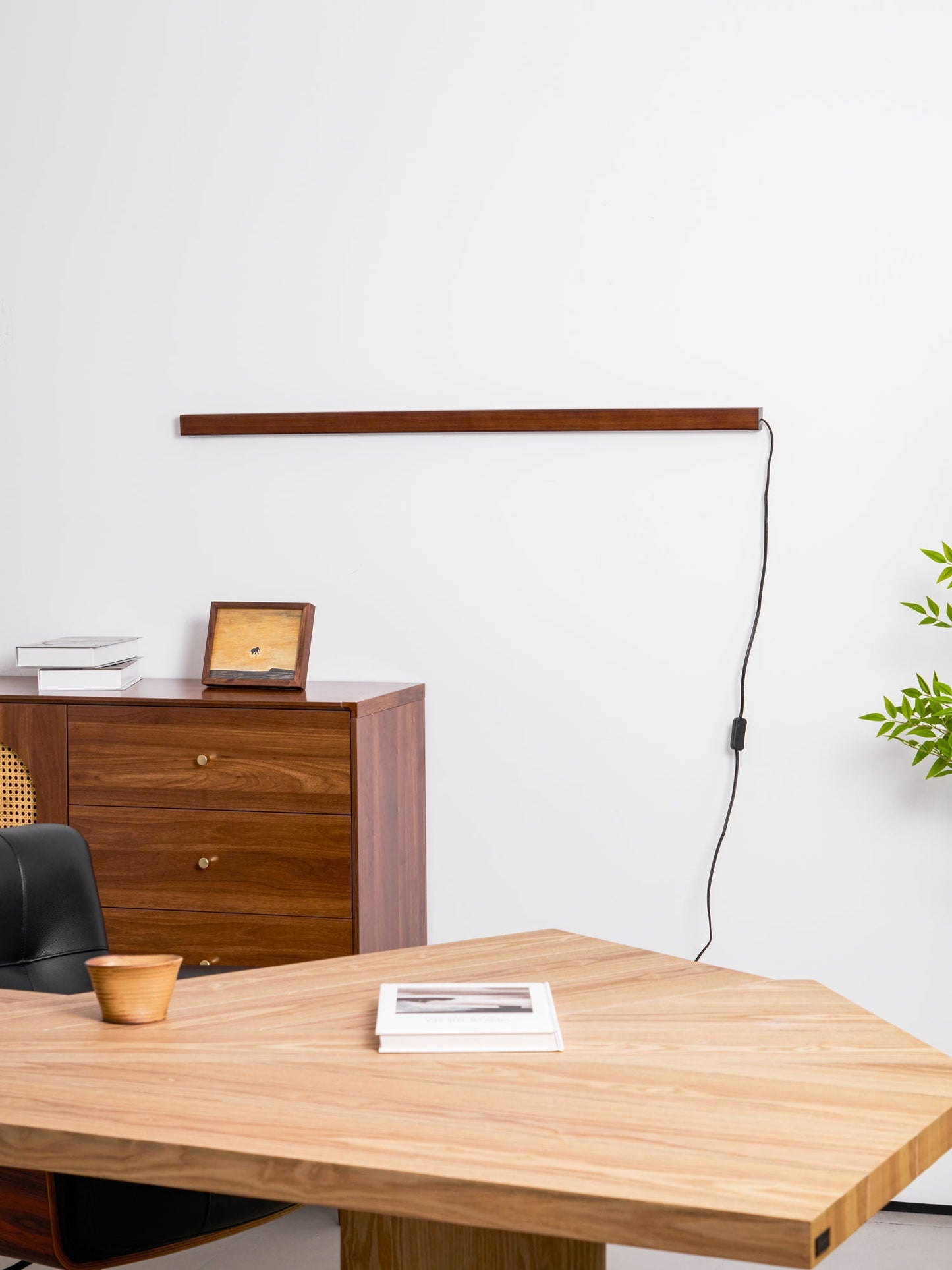 Arlo Linear Wood Plug-in Wall Light
