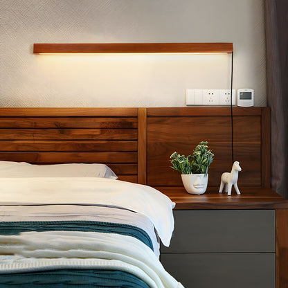 Arlo Linear Wood Plug-in Wall Light