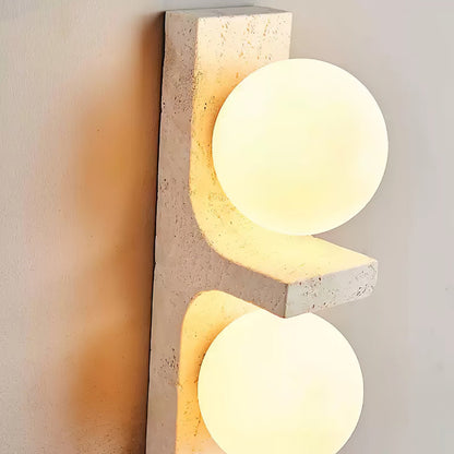 Asymmetrical Travertine Wall Sconce
