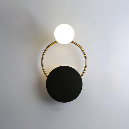 Black Circular Rings Wall Lamp