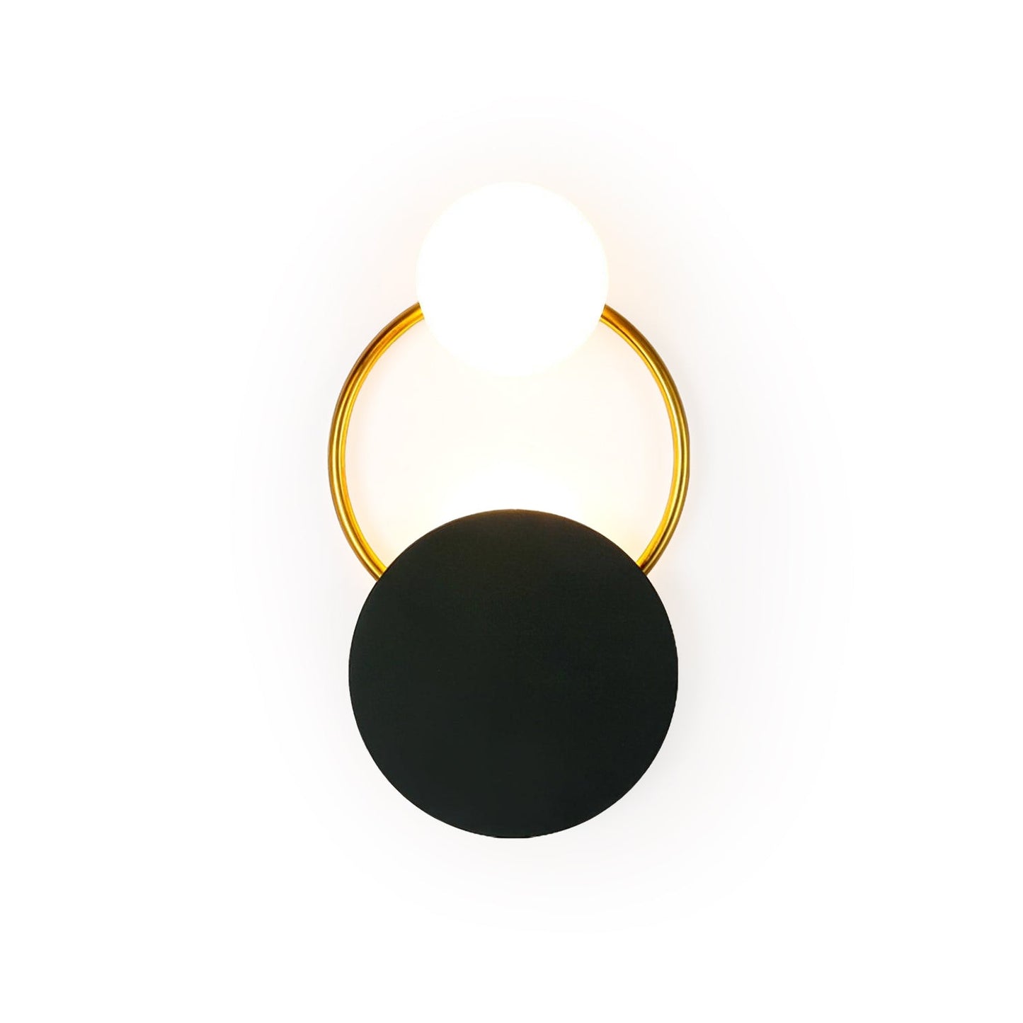 Schwarze Wandlampe mit kreisförmigen Ringen