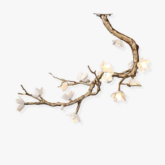 Brass Flower Branch Chandelier