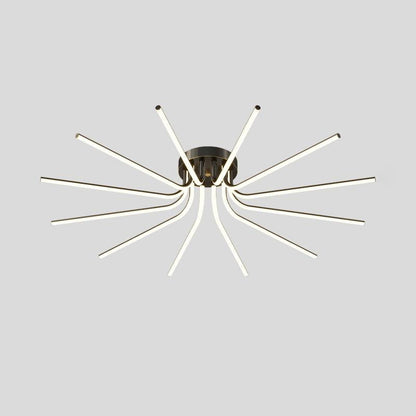 Brass Starbursts Ceiling Lamp