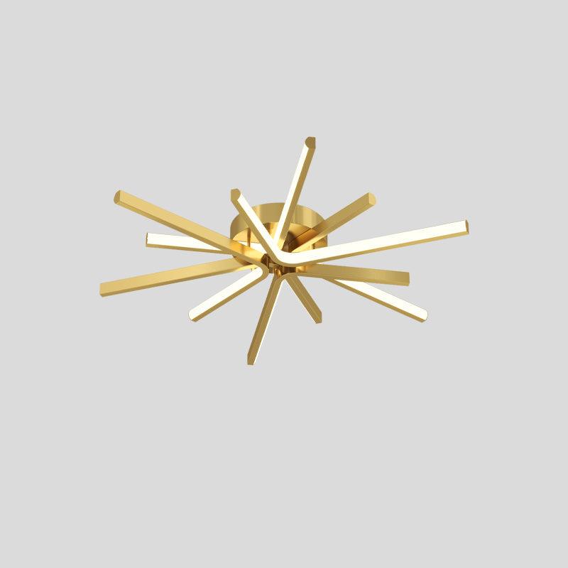 Brass Starbursts Ceiling Lamp