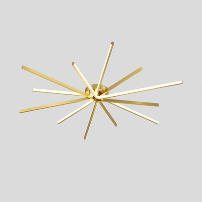 Brass Starbursts Ceiling Lamp