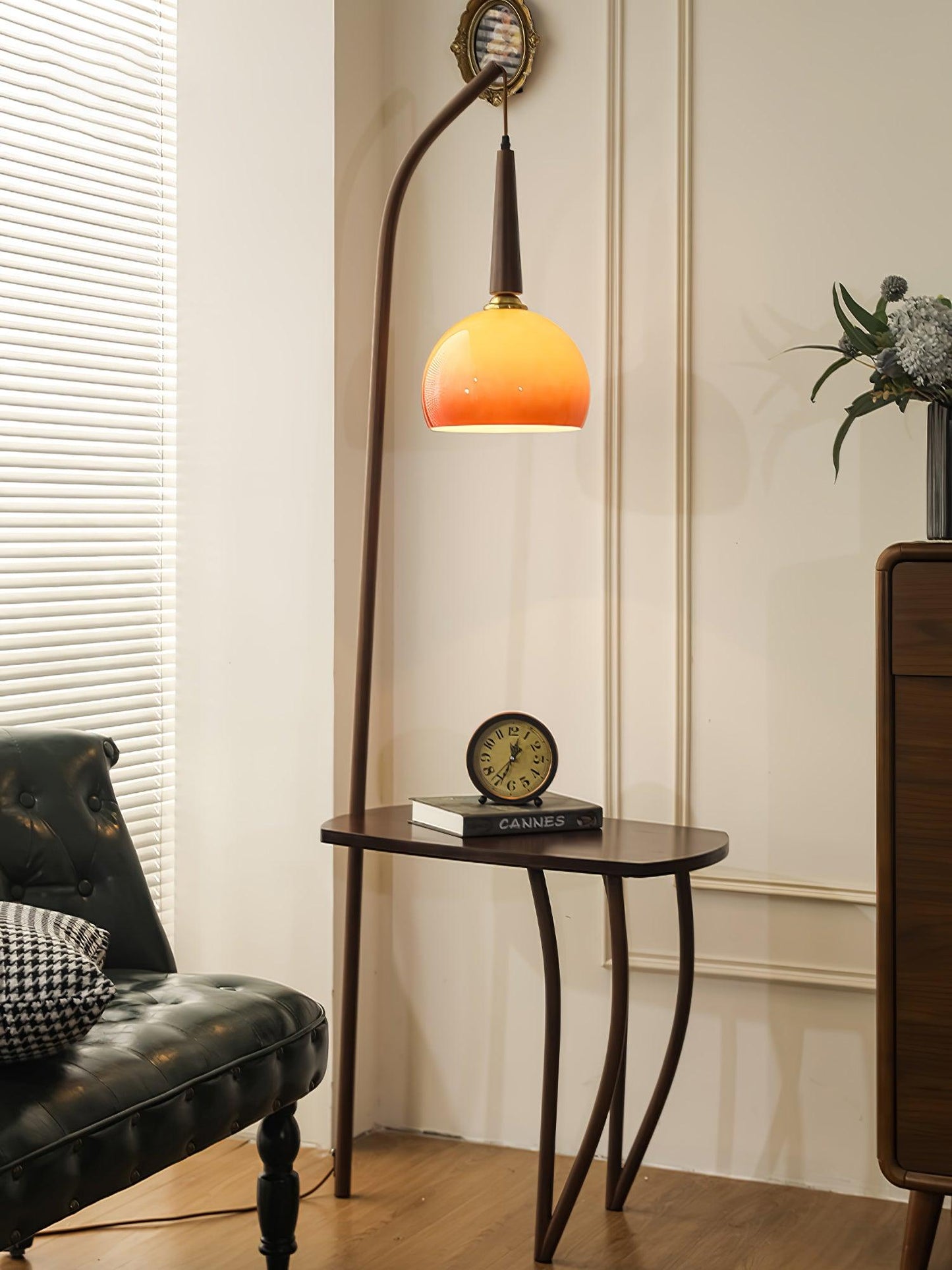 Cantilever Wood Accent Floor Lamp