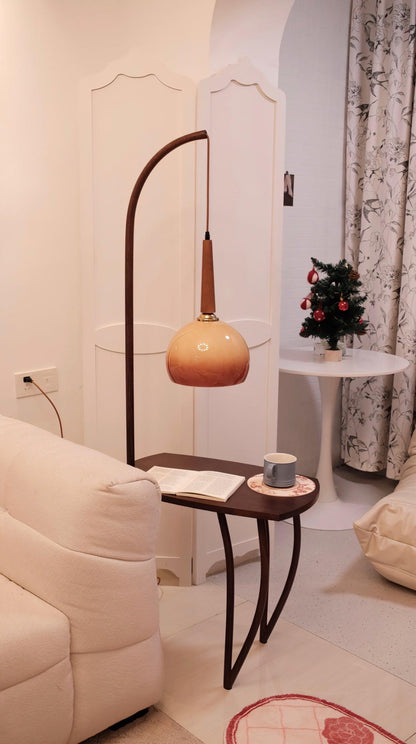 Cantilever Wood Accent Floor Lamp