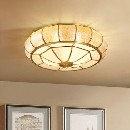 Colonial Glass Drum Ceiling Light