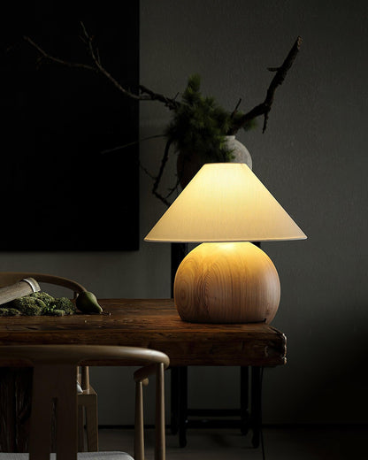 Corner Log Table Lamp