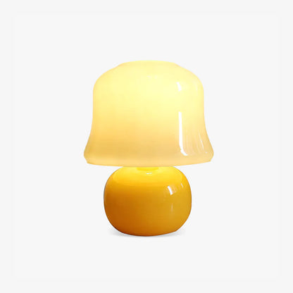 Cremefarbene Pilz-Tischlampe 