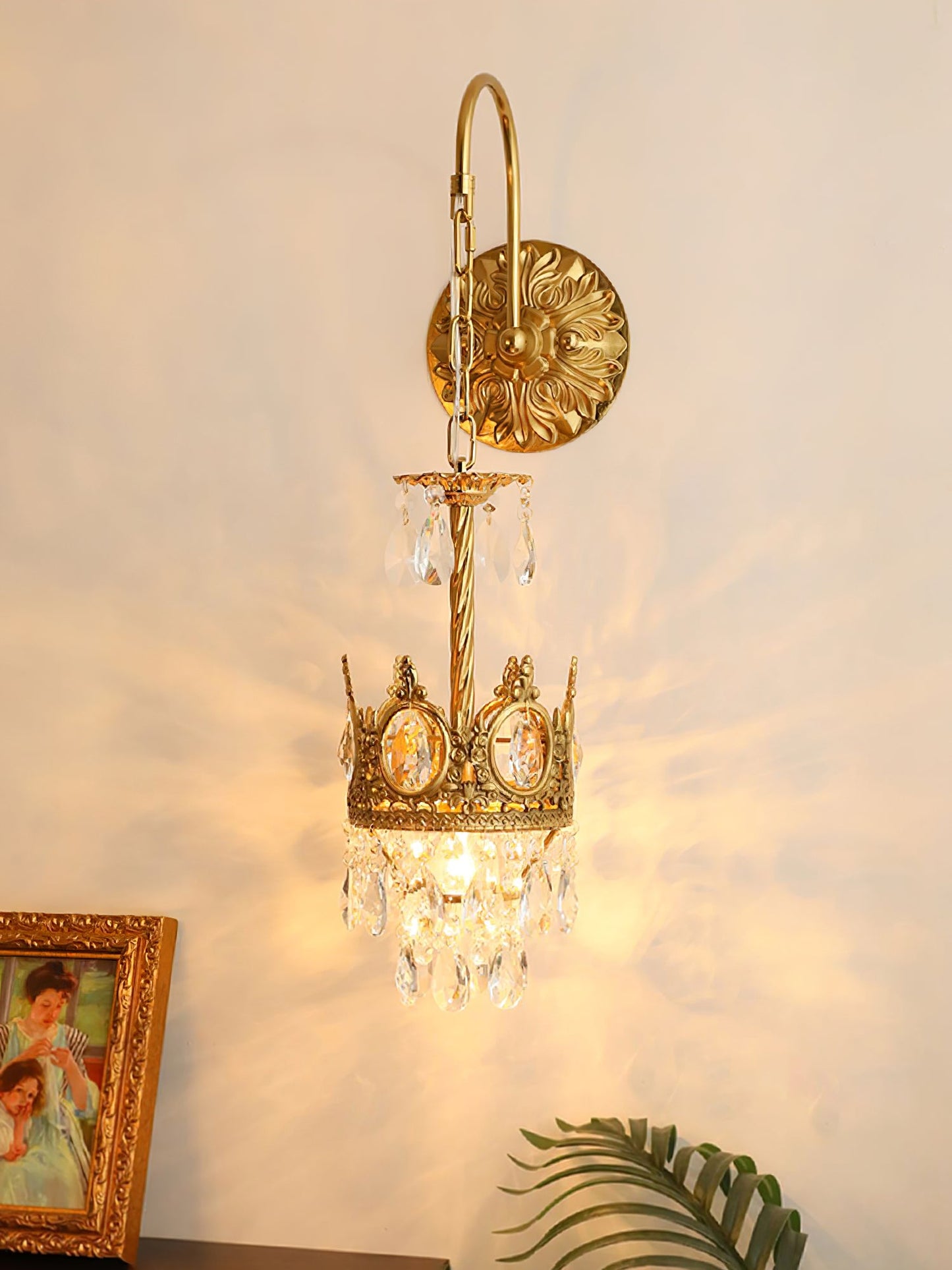 Crystal Crown Wall Light