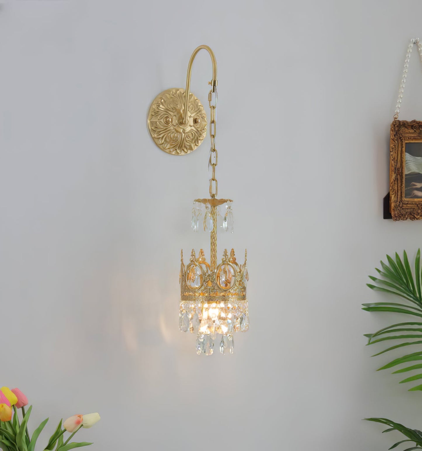 Crystal Crown Wall Light