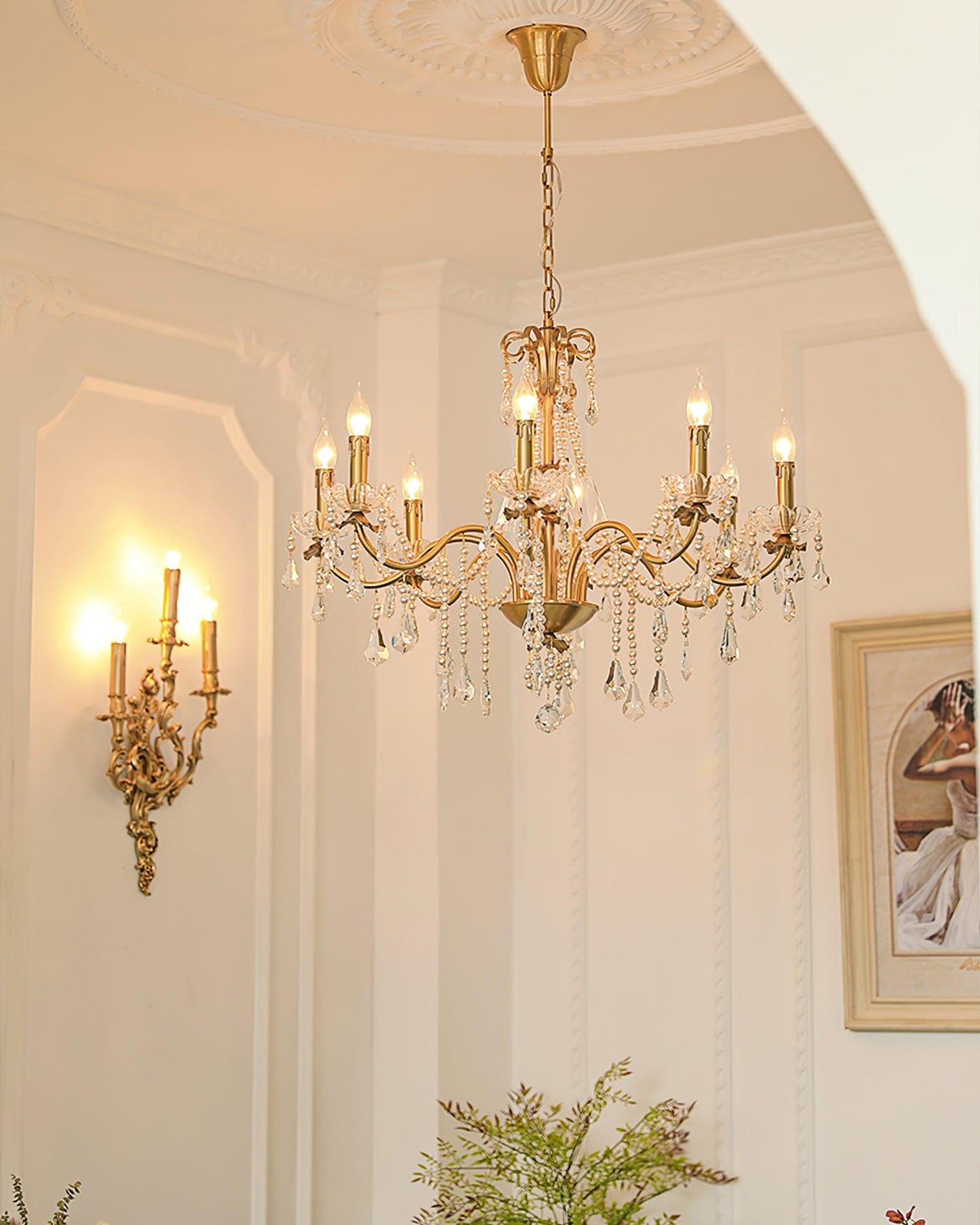 Crystal Pearl Chandelier