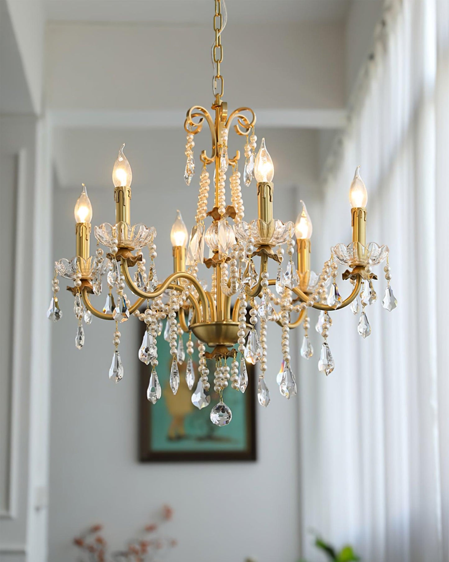 Crystal Pearl Chandelier