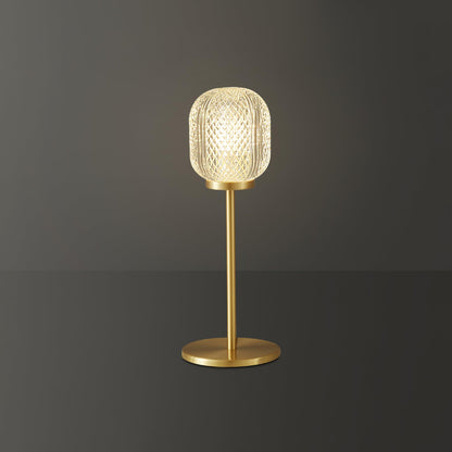 Tischlampe mit Teelicht aus Kristall