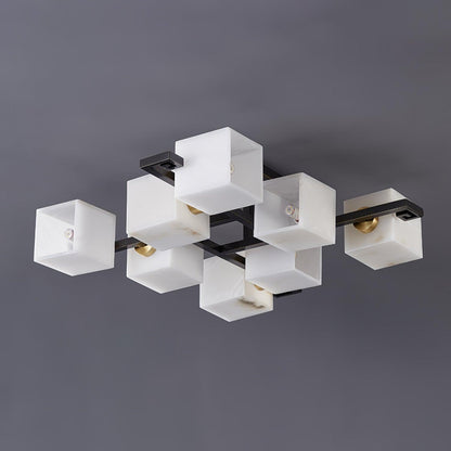 Cubist Alabaster Cluster Ceiling Lamp