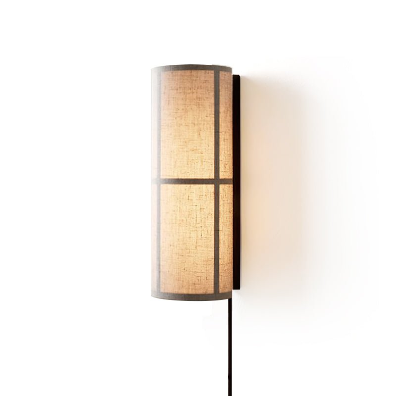 Cylinder Fabric Plug-in Wall Lamp