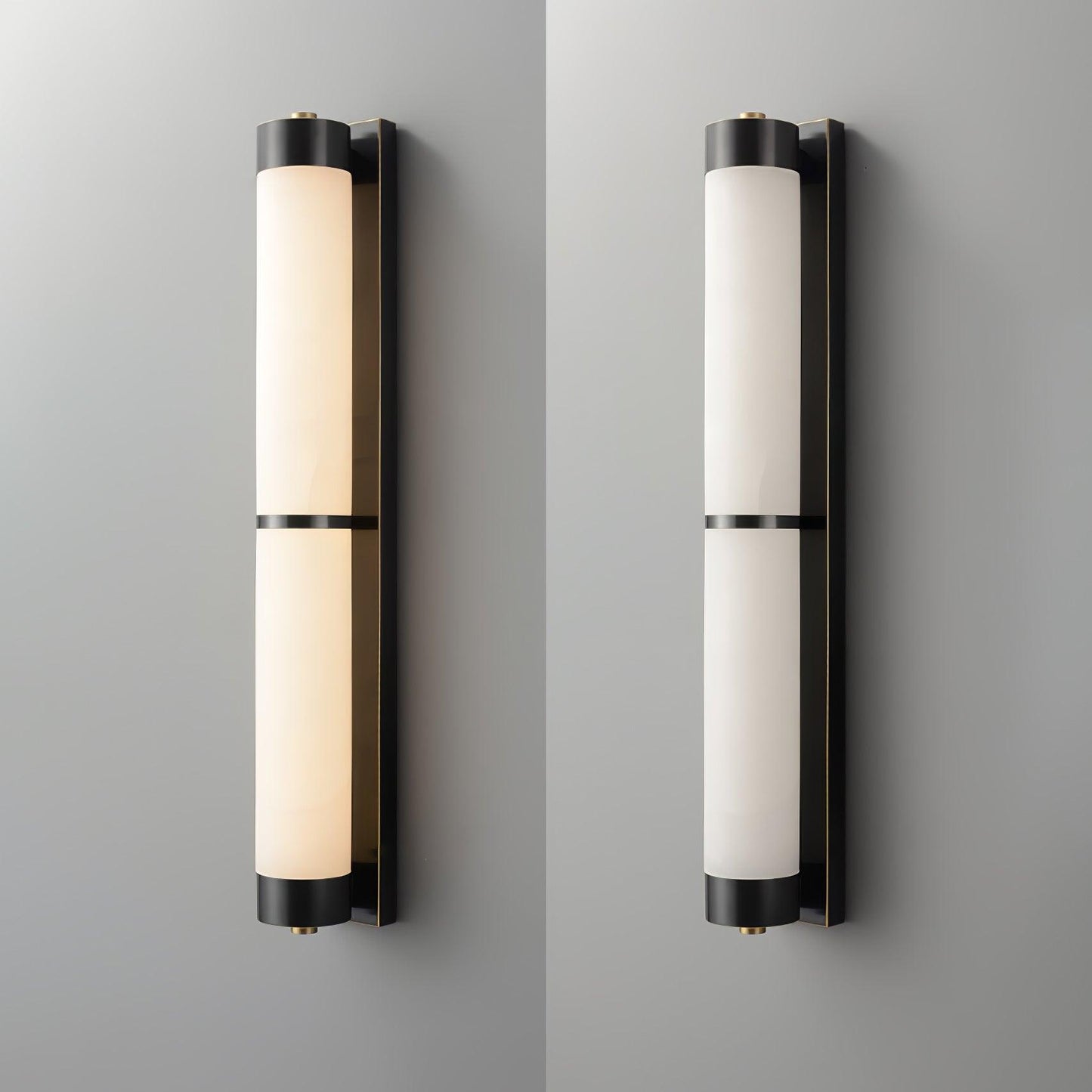 Cylindra Alabaster Brass Wall Light