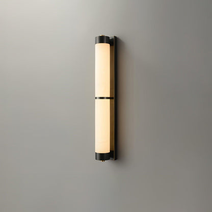 Cylindra Alabaster Brass Wall Light