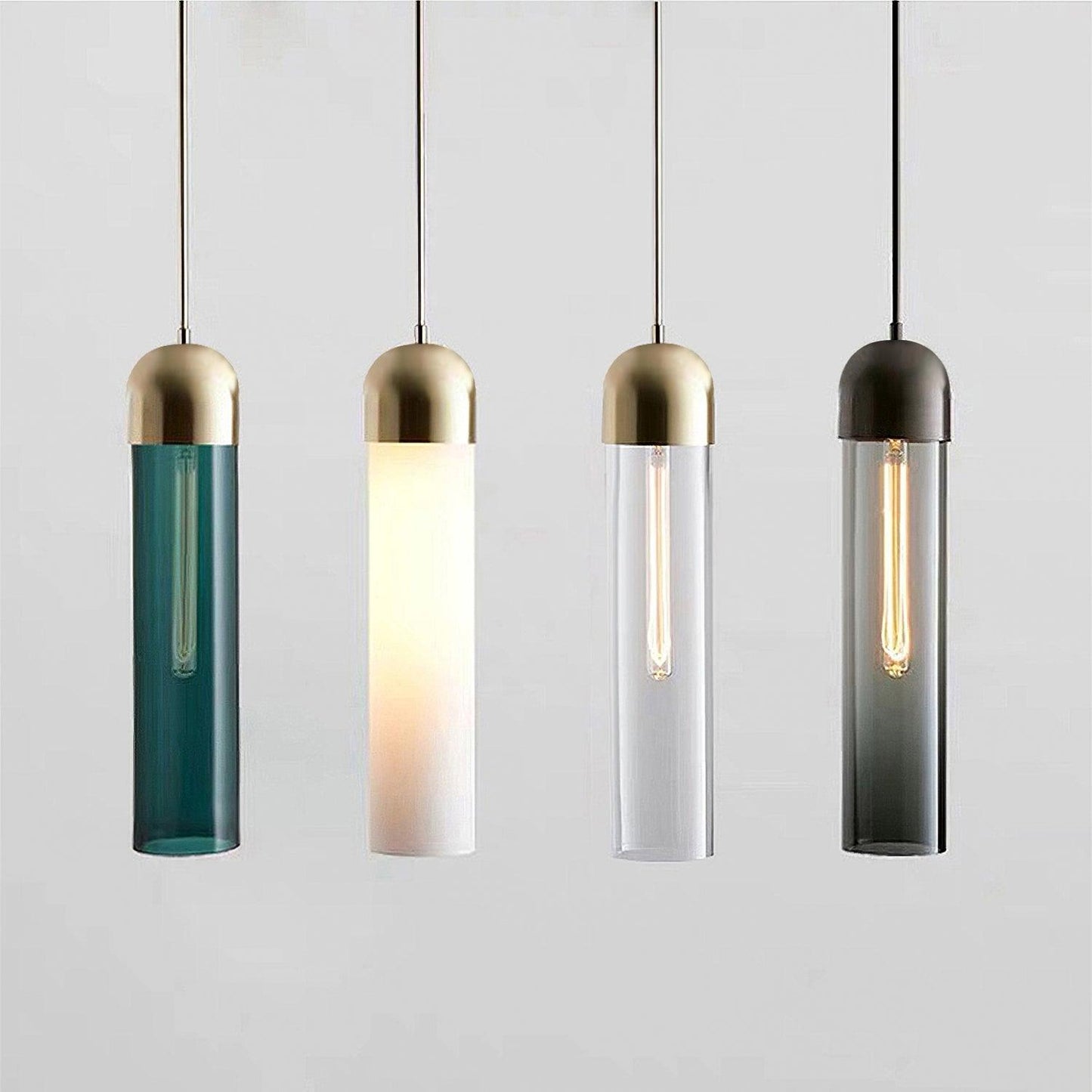 Glass Cylindrical Shape Pendant Light