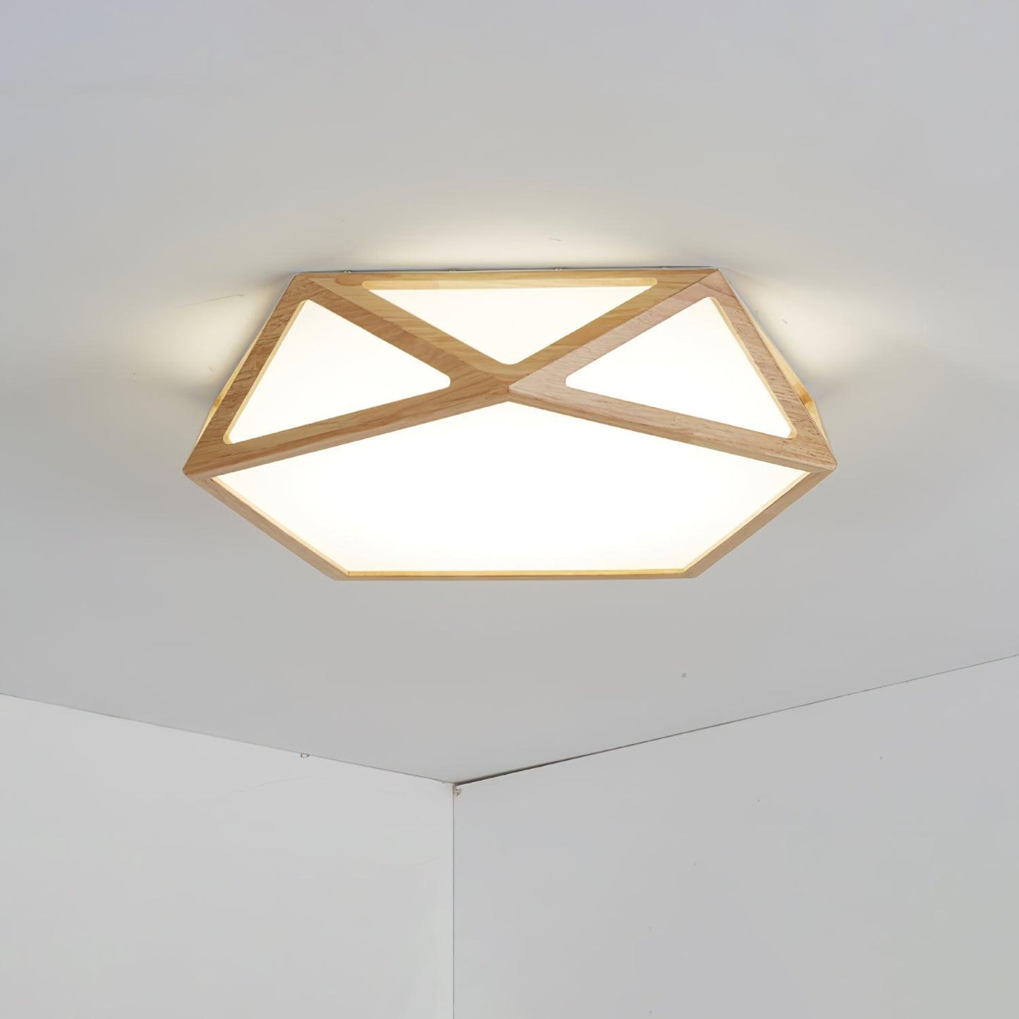 مصباح السقف الخشبي الماسي 