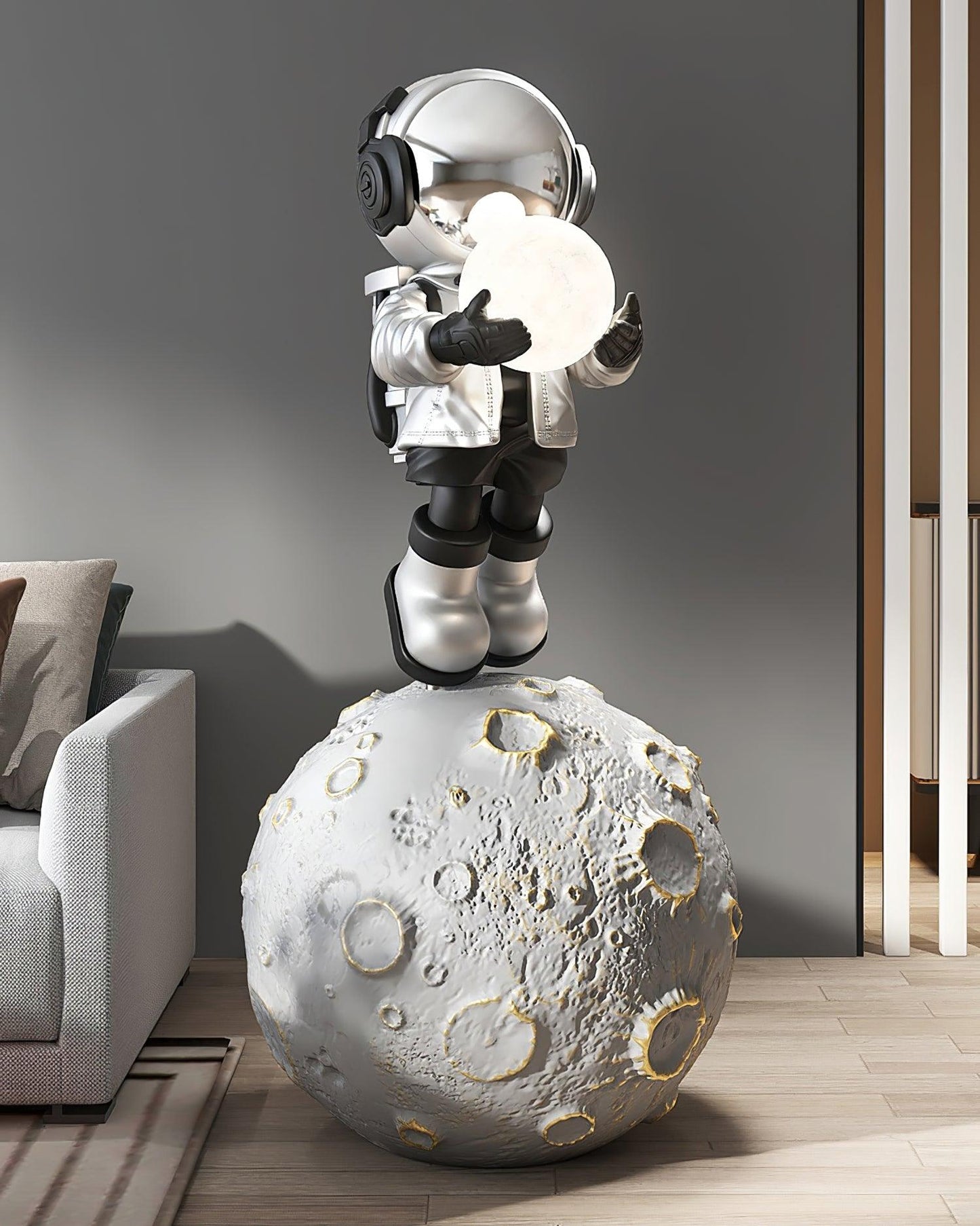 Taucher-Astronauten-Stehlampe mit eingebautem Akku