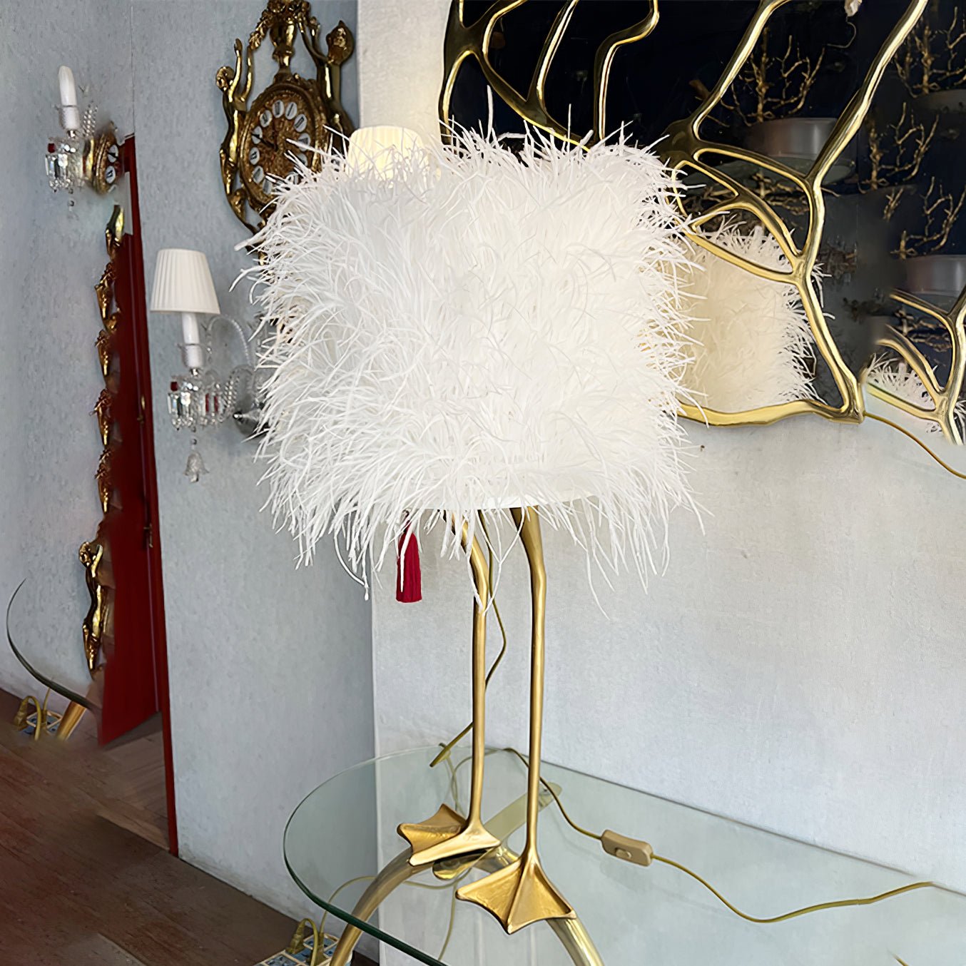 Duck Feet Feather Table Lamp