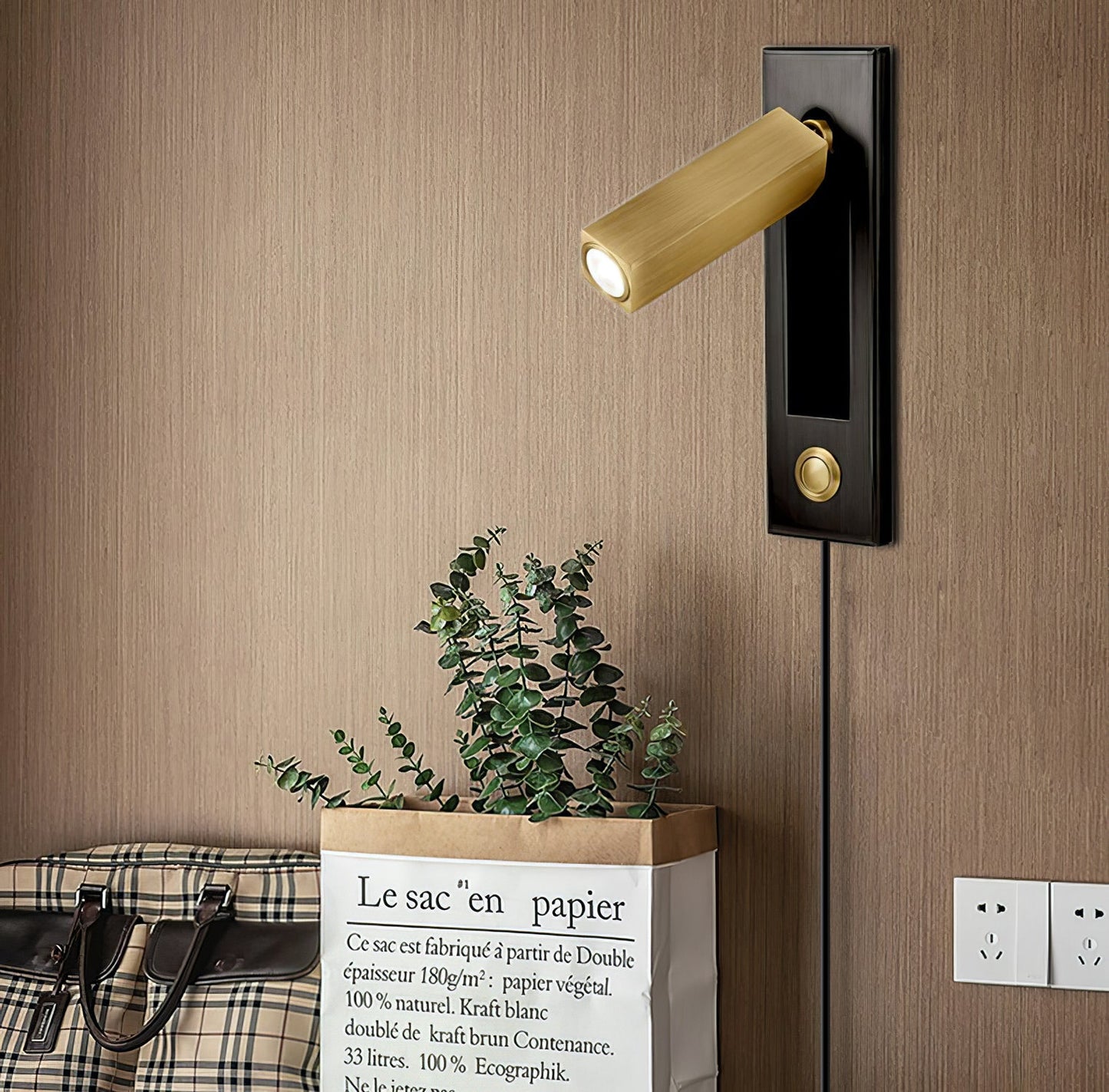 Embedded Bedside Plug-in Sconce