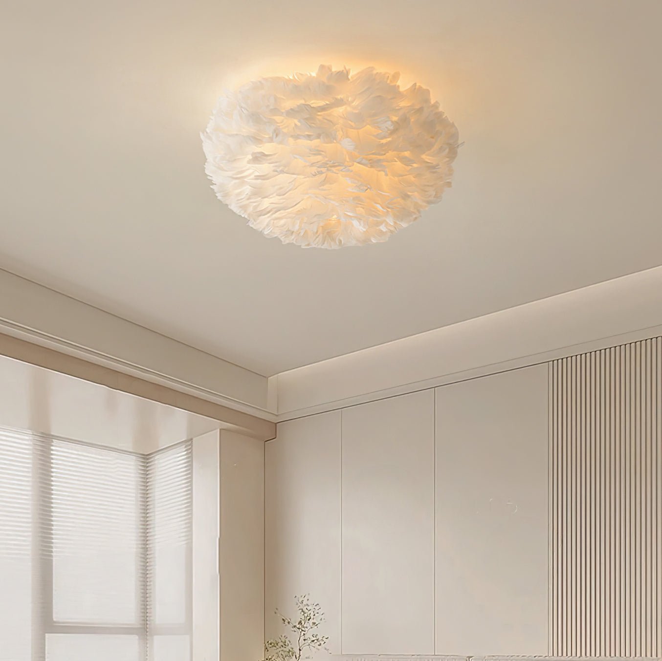 Feathered Ceiling Lamp