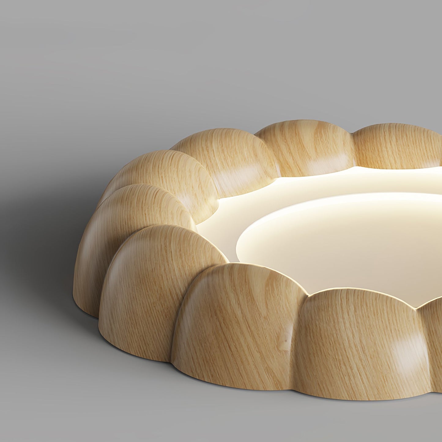 Faux Wood Ripple Ceiling Lamp