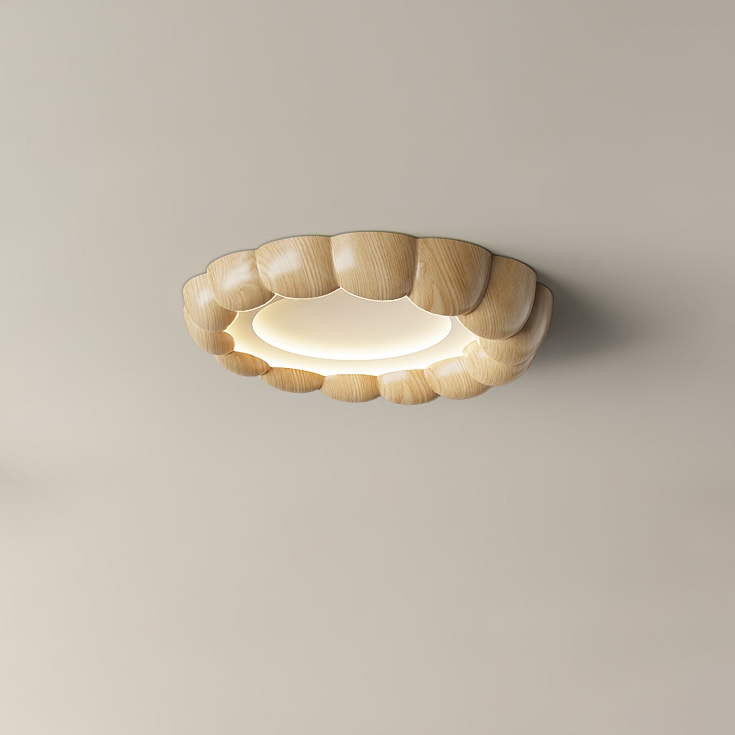 Faux Wood Ripple Ceiling Lamp