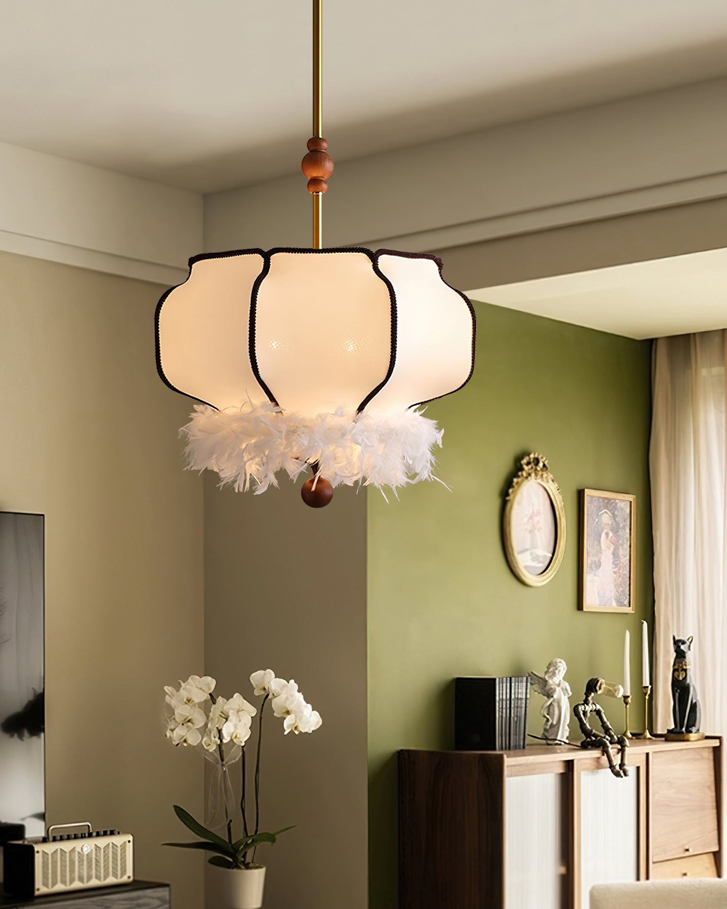 Feathered Lantern Pendant Light