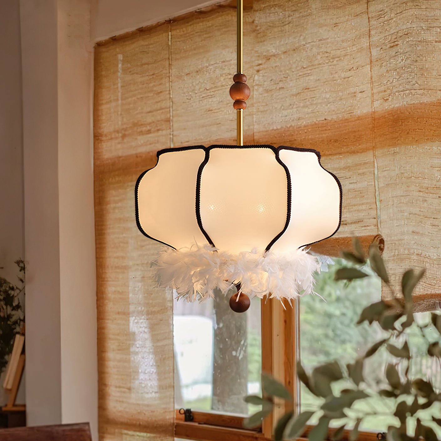 Feathered Lantern Pendant Light