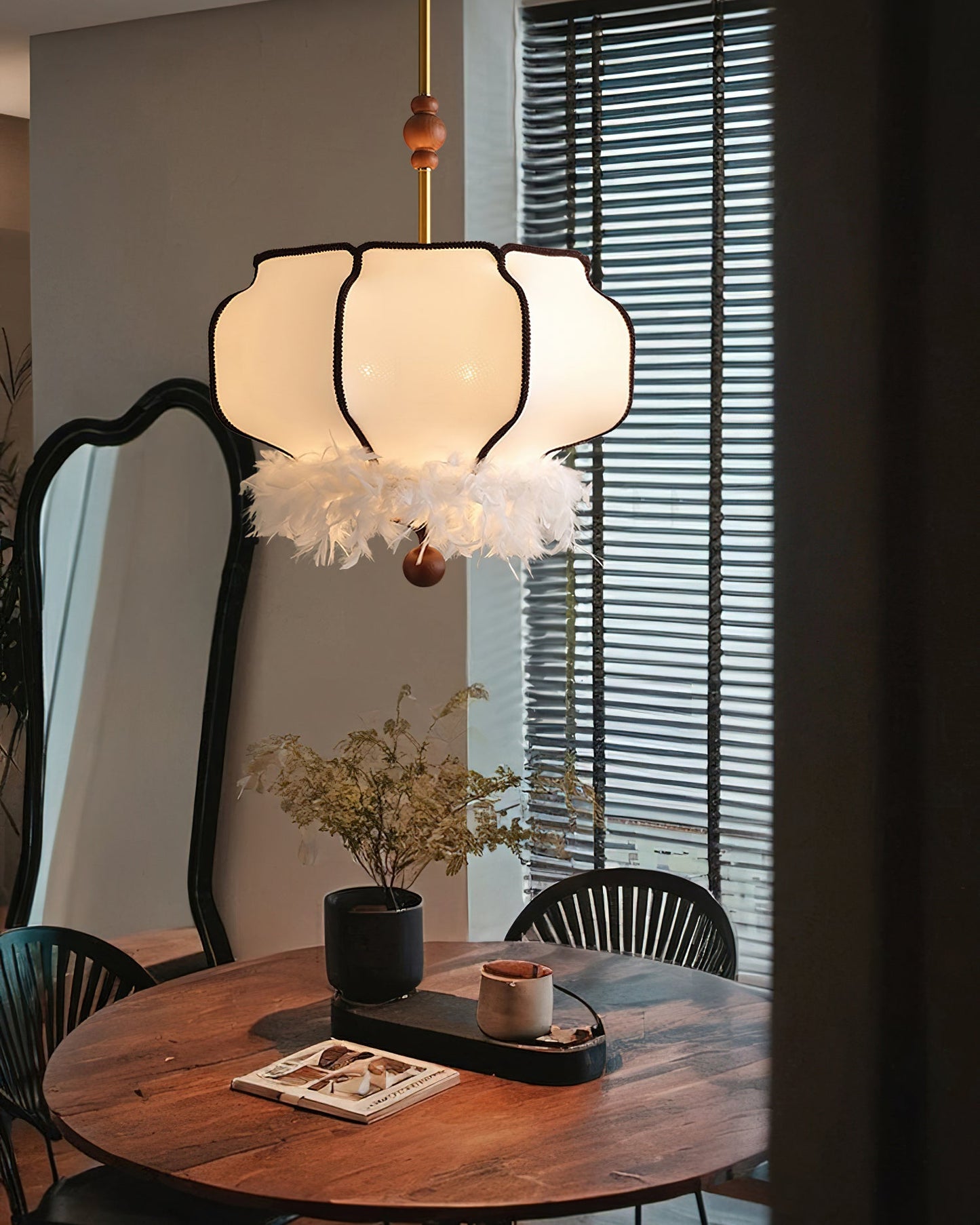 Feathered Lantern Pendant Light